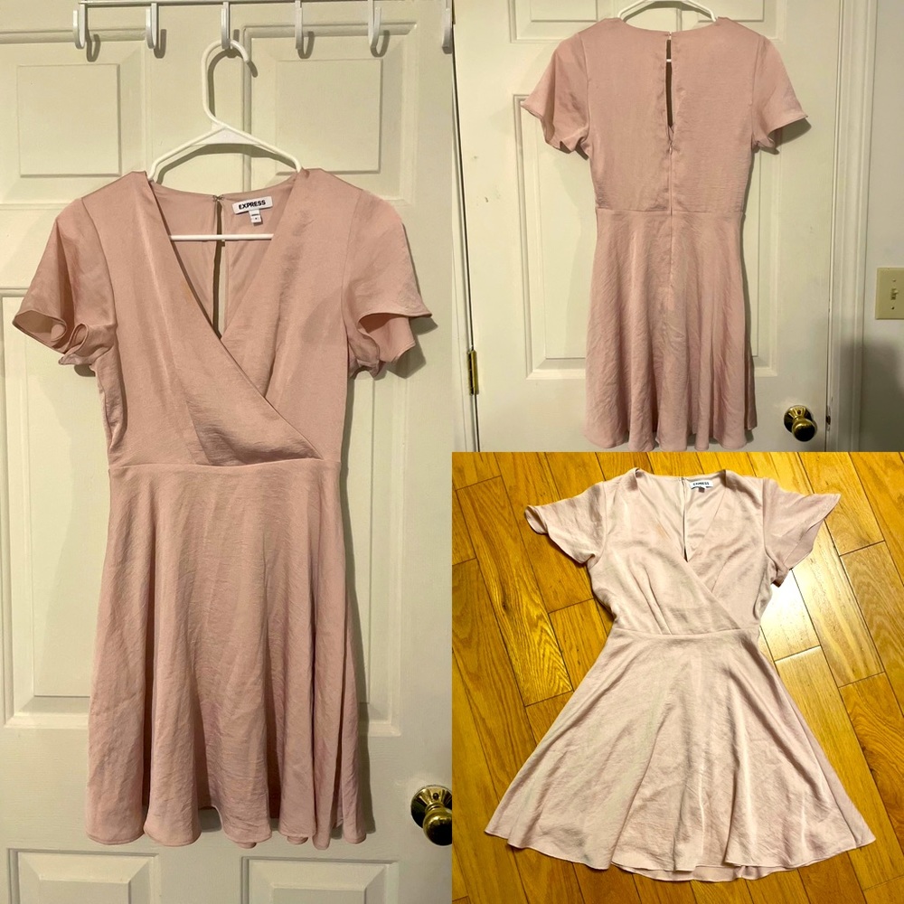 Express light pink mini dress